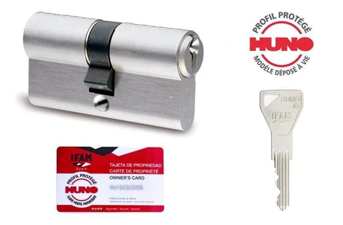 Cylindre porte Huno avec carte personnelle- 4 clés